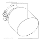 Angle Cut Inner Cone RC 3" In 5" Out 8" Long SS304 Clamped Tip