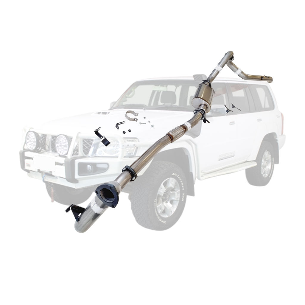 Nissan Patrol Y61 GU 3L ZD30 Wagon 3 Inch Turbo Back Exhaust  2000-2016 (Does not suit Coil Tower Braces)