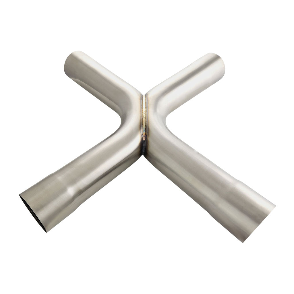 X-Pipe 3in. (76mm) OD  Stainless 304 Brushed 90 Degree Bends