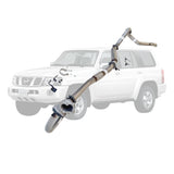 Nissan Patrol Y61 GU TD42 Wagon 3 Inch Turbo Back Exhaust with Stainless Cast Dump Pipe (Does not suit Coil Tower Braces)