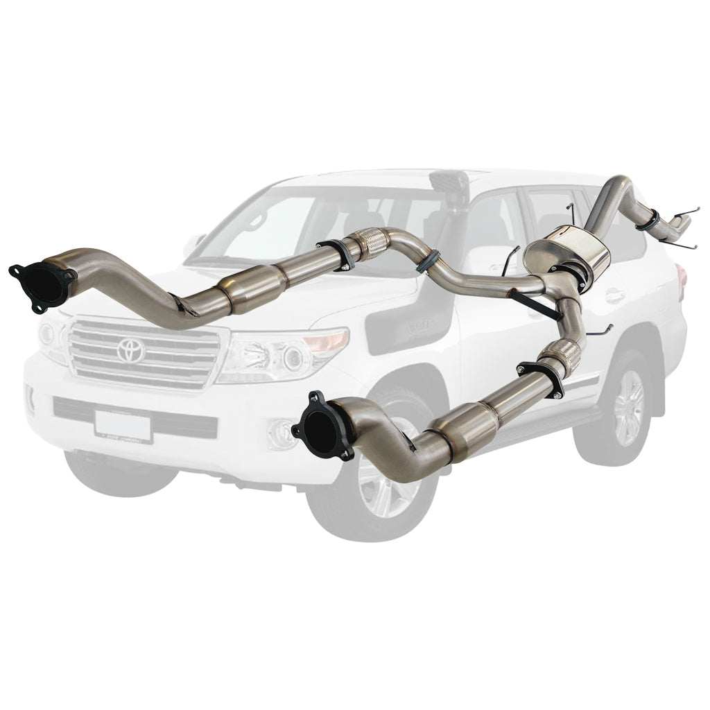 Toyota Landcruiser 200 Series V8 Wagon Twin 3 Inch Into 4 Inch Turbo Back Exhaust