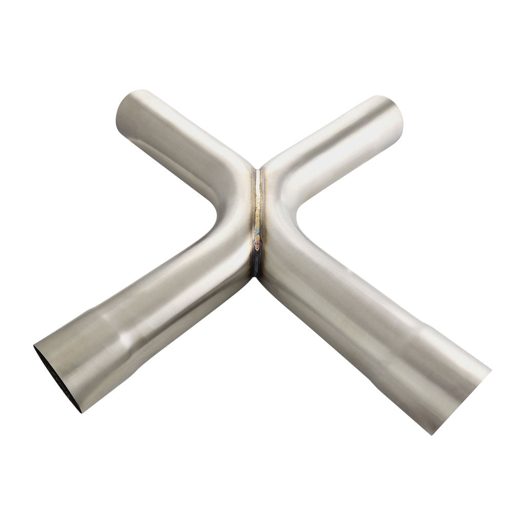 X-Pipe 2.25in. (57mm) OD  Stainless 304 Brushed 90 Degree Bends