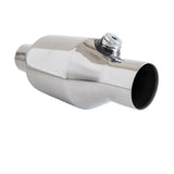 Universal High Flow Performance Catalytic Converter - 2" to 4" 100/200 Cell Round Metallic Core - Bullet Style with Oxy Sensor Provision