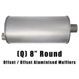 8" Round Offset/Offset Configurations Universal Mufflers | Aluminised | Select Your Size Length and Internal Options