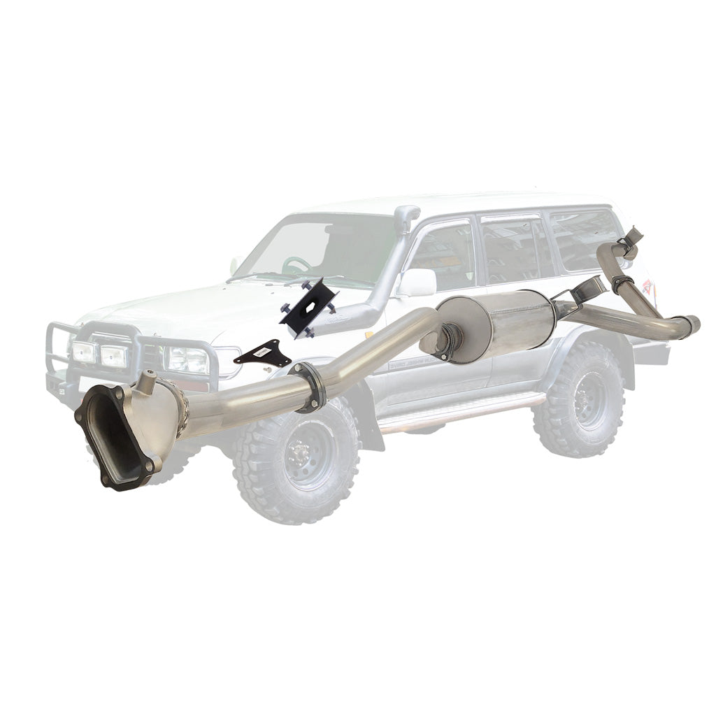 Toyota Landcruiser 80 Series 4.2L 1HD 3 Inch Turbo Back Exhaust with Cast Dump Pipe 1990 - 1998