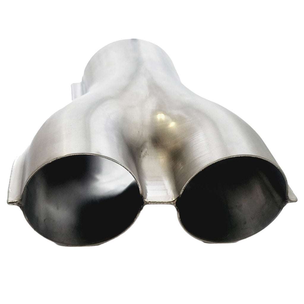Y-PIPE Pressed Collector - Single 3" (76mm) Dual 2 x 2 1/2" (63mm) Stainless Steel