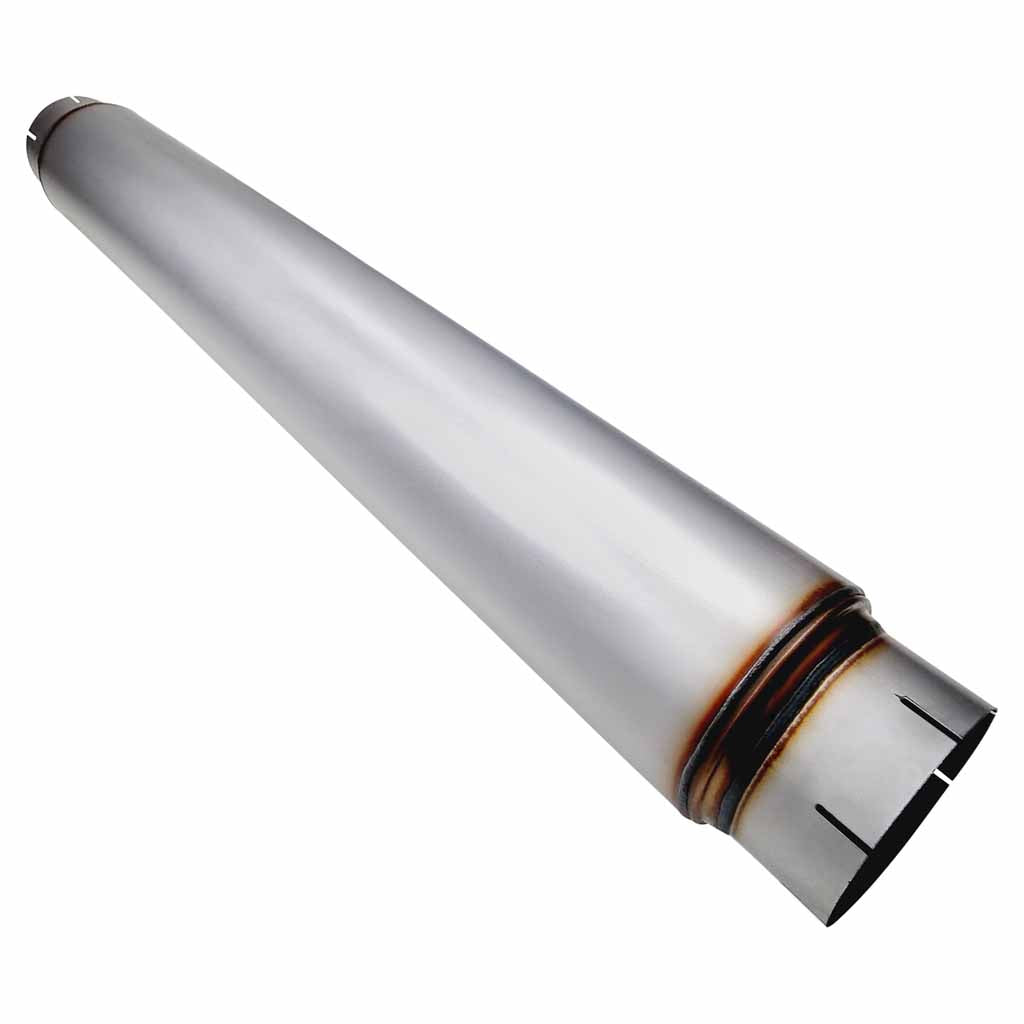 7" BODY DIAMETER X 44" BODY LENGTH - 6" IN/OUT - STRAIGHT THROUGH - GLASS PACKED  - STAINLESS STEEL 409