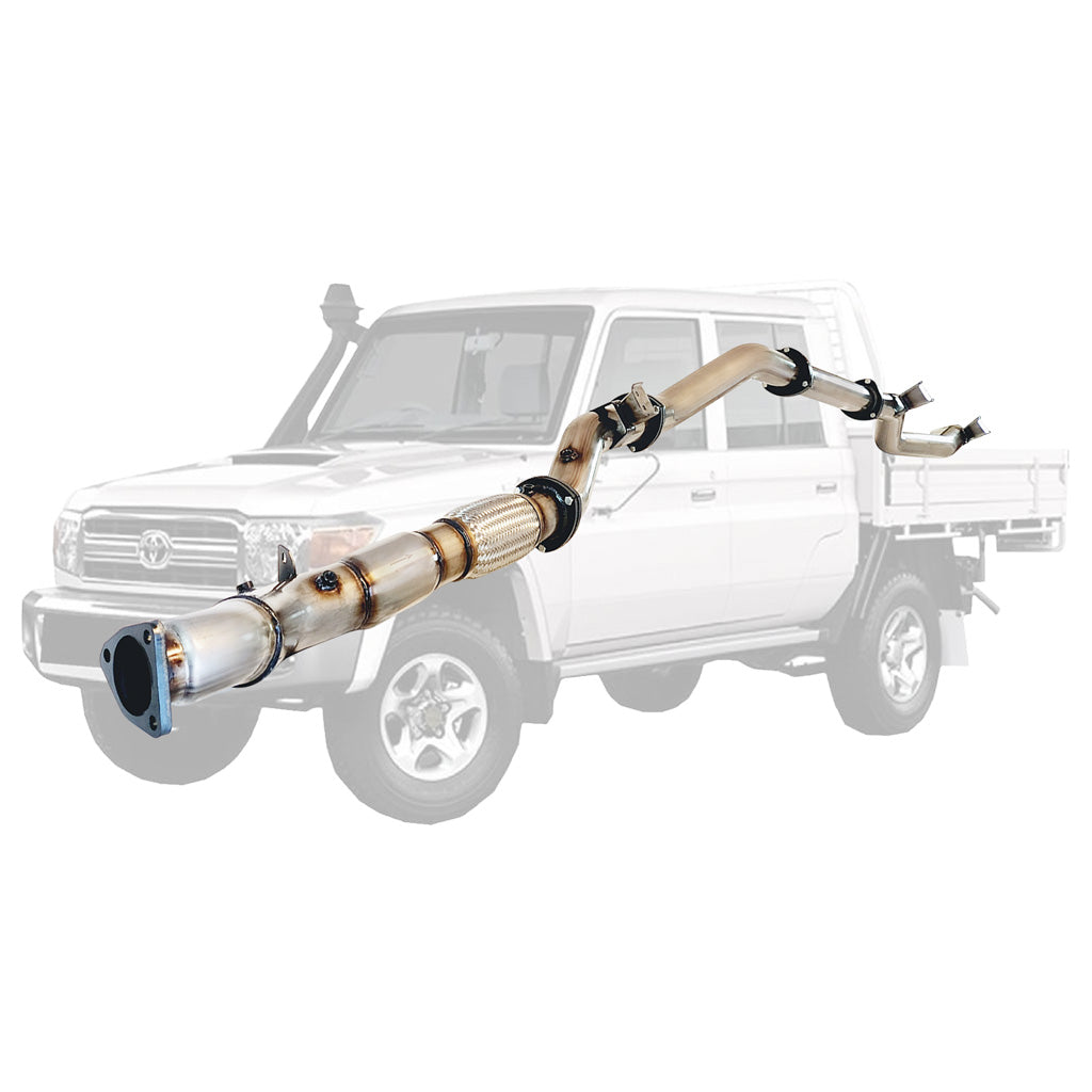 Toyota Landcruiser 79 Series VDJ79 UTE 4.5L V8 2016-On 3.5 Inch Stainless Turbo Back DPF Model Exhaust