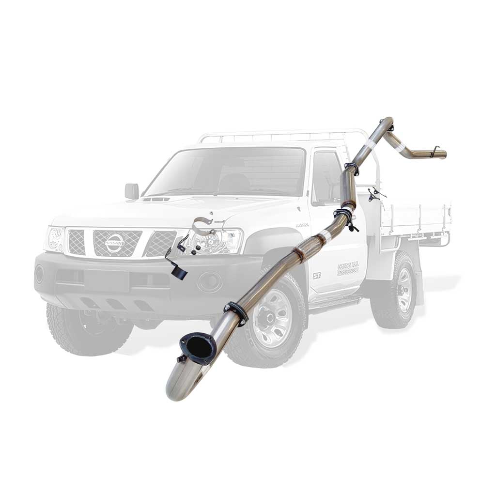 Nissan Patrol Y61 GU 4.2L TD42 Ute 3 Inch Dump Pipe Back Exhaust 1996 - 2006 (Does not suit Coil Tower Braces)