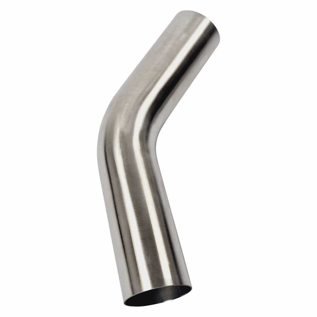 2.5 Inch 45 Degree 1.5D Radius Mandrel Bend Brushed 304 Stainless Steel