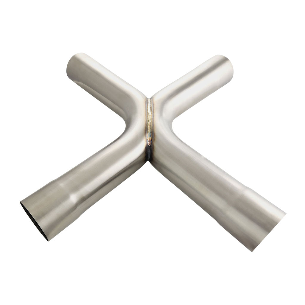 X-Pipe 2.5in. (63mm) OD  Stainless 304 Brushed 90 Degree Bends