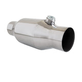 Universal High Flow Performance Catalytic Converter - 2" to 4" 100/200 Cell Round Metallic Core - Bullet Style with Oxy Sensor Provision