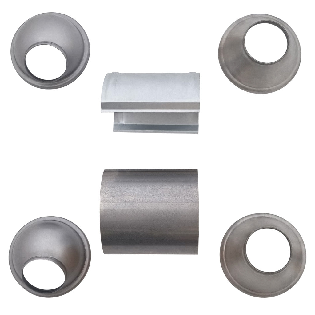 Universal Euro 5 Ceramic Core Catalytic Converter Kit with 4 Loose End Cones & Heatshield - Available in 2" and 2.25"