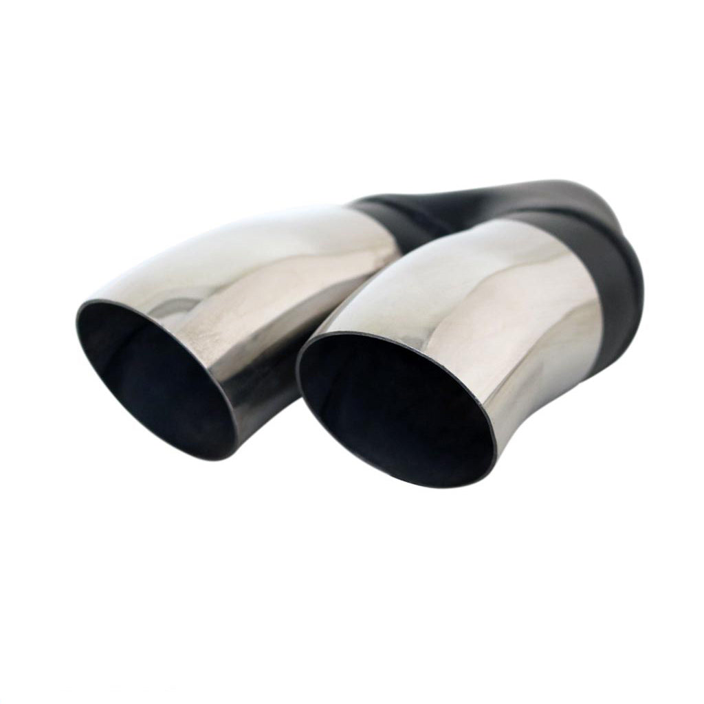 STAINLESS STEEL-DOUBLE DUMP EXHAUST TIP RHS 2.5'' INLET