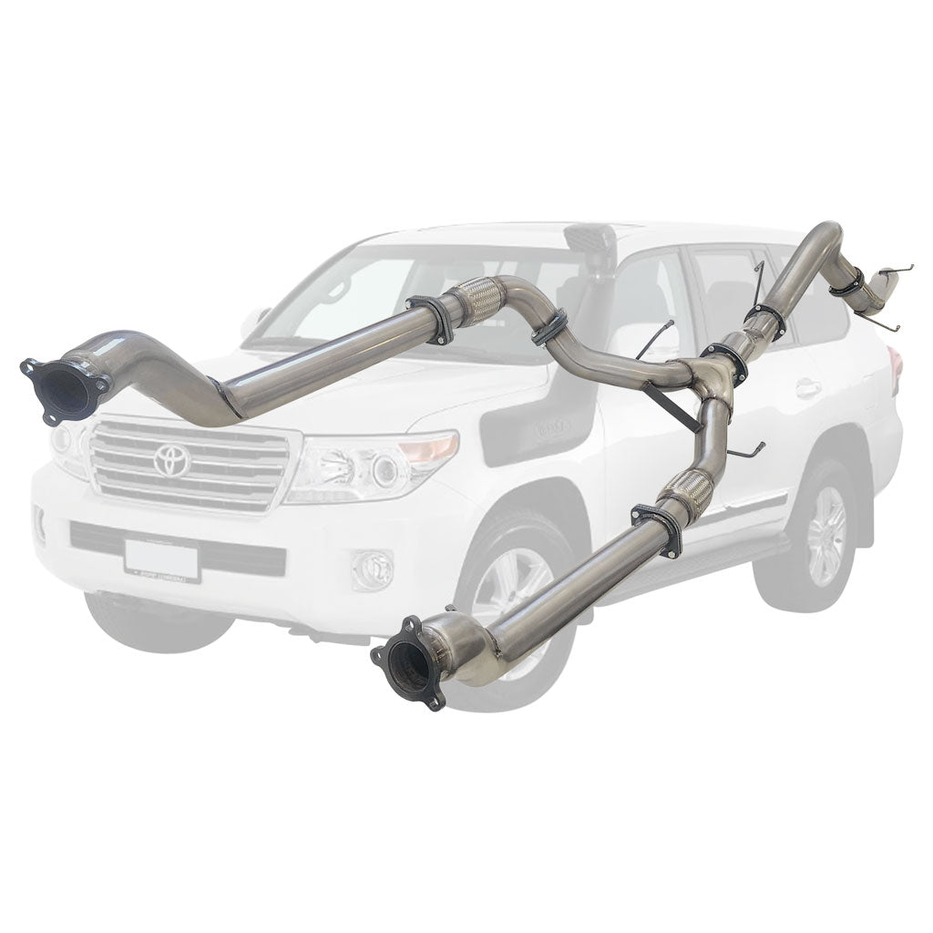 Toyota Landcruiser 200 Series V8 Wagon Twin 3 Inch Into 4 Inch Turbo Back Exhaust