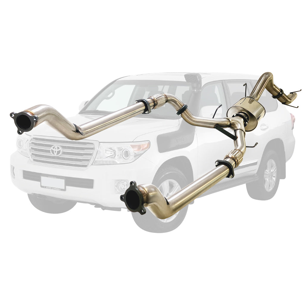 Toyota Landcruiser 200 Series V8 Wagon Twin 3 Inch Into 4 Inch Turbo Back Exhaust