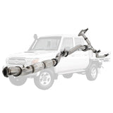 Toyota Landcruiser 79 Series VDJ79 4.5L V8 4 Inch Single into Twin 3 Inch Turbo Back DPF Delete