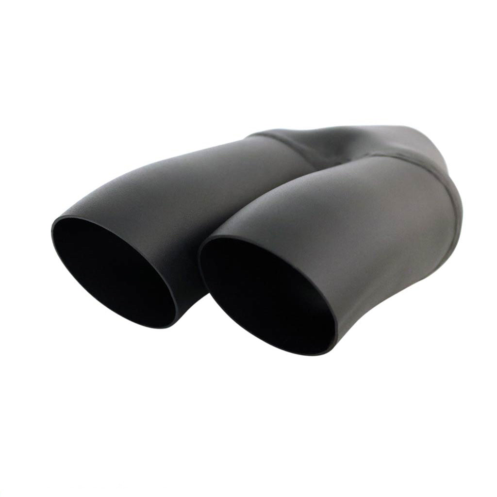 MATTE BLACK- DOUBLE DUMP EXHAUST TIP RHS 2.5'' INLET