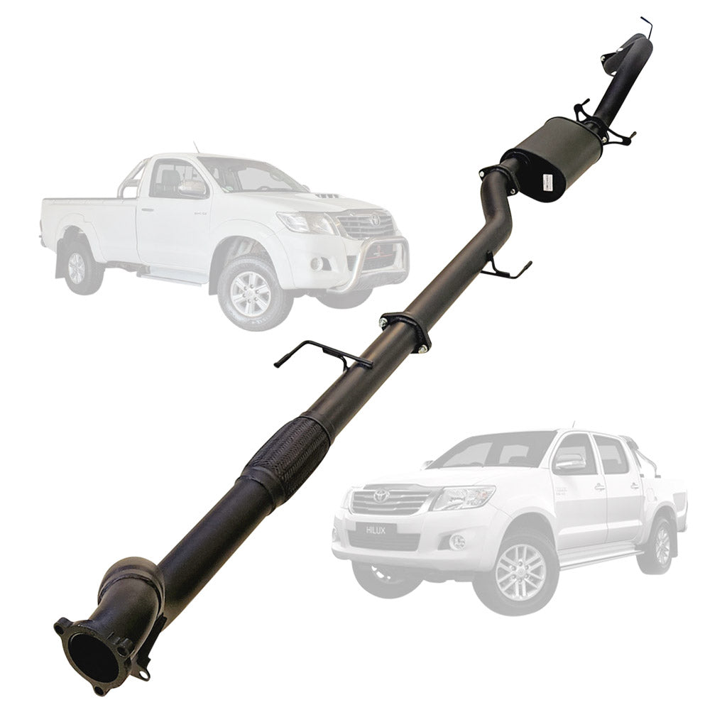 TOYOTA HILUX KUN 3.0L16/26 3.0L 1KD-FTV D4D 2005 - 9/2015 3" TURBO BACK EXHAUST