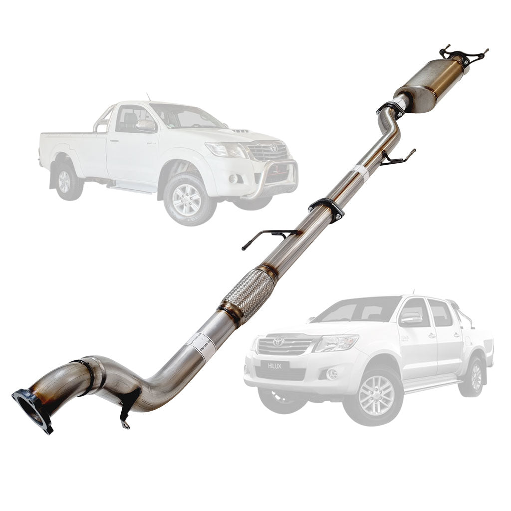 TOYOTA HILUX KUN 3.0L16/26 3.0L 1KD-FTV D4D 2005 - 9/2015 3" TURBO BACK EXHAUST