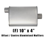 10" x 4" Offset/Centre Configurations Mufflers | Aluminised | Select Your Size Length and Internal Options